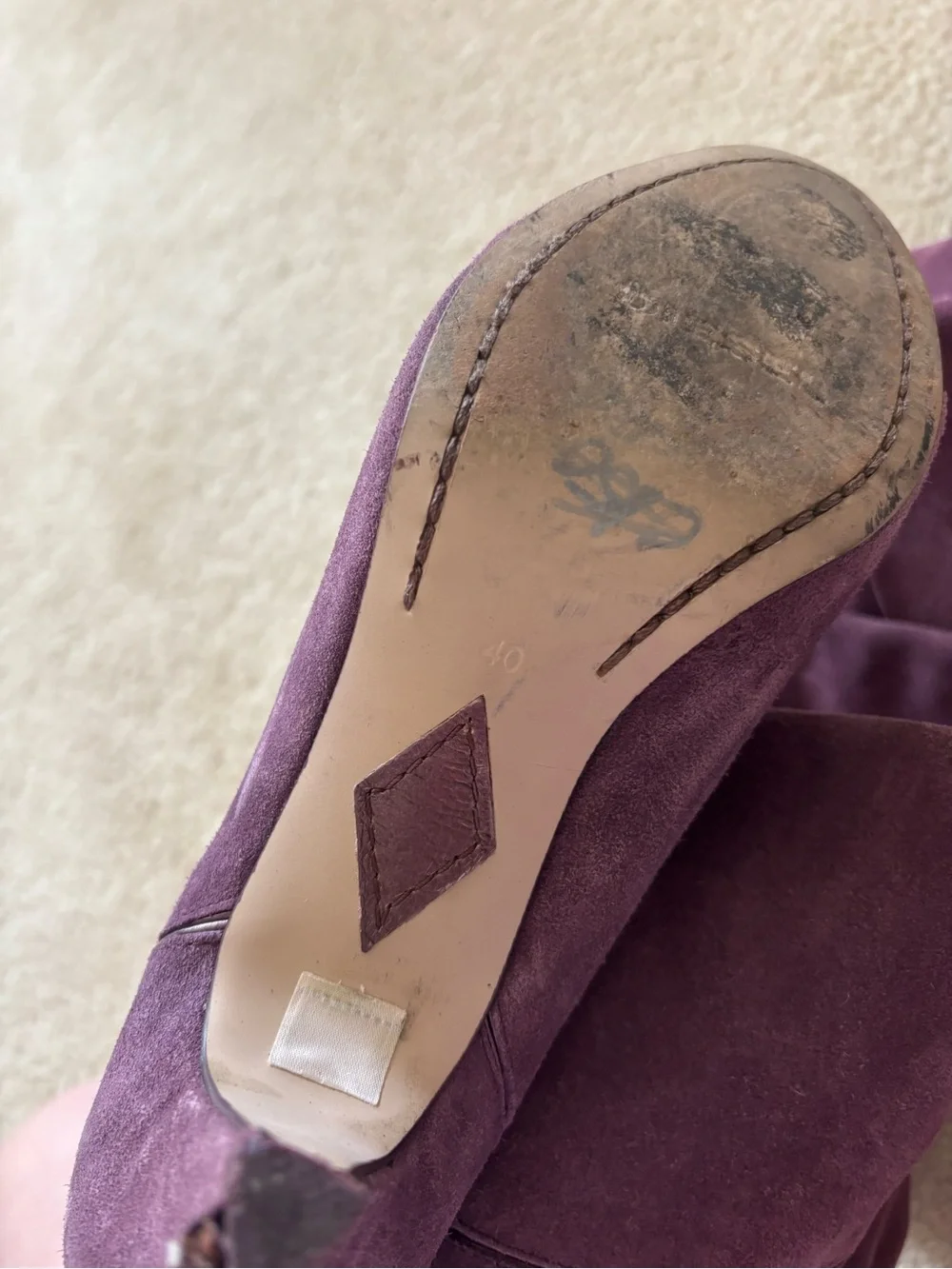 Diesel Plum Suede Tall Boots